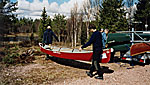 Kanoterna lggs i 11 km uppstrms Tennnget.